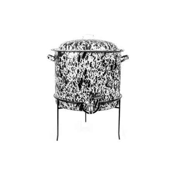 15 Qt Enamelware Beverage Dispenser, Black Marble